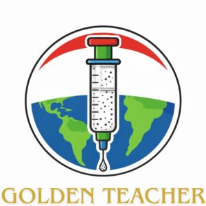 Golden Teacher mushroom spore syringe